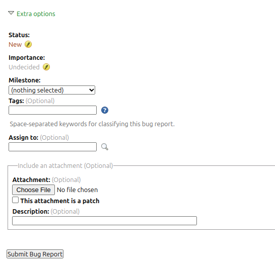 Launchpad presenting extra options
